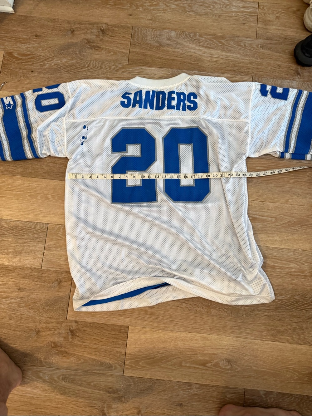 STARTER White and Blue Mesh Sports Jersey